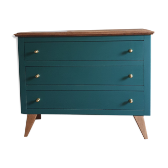 Chest of drawers in oak compass feet