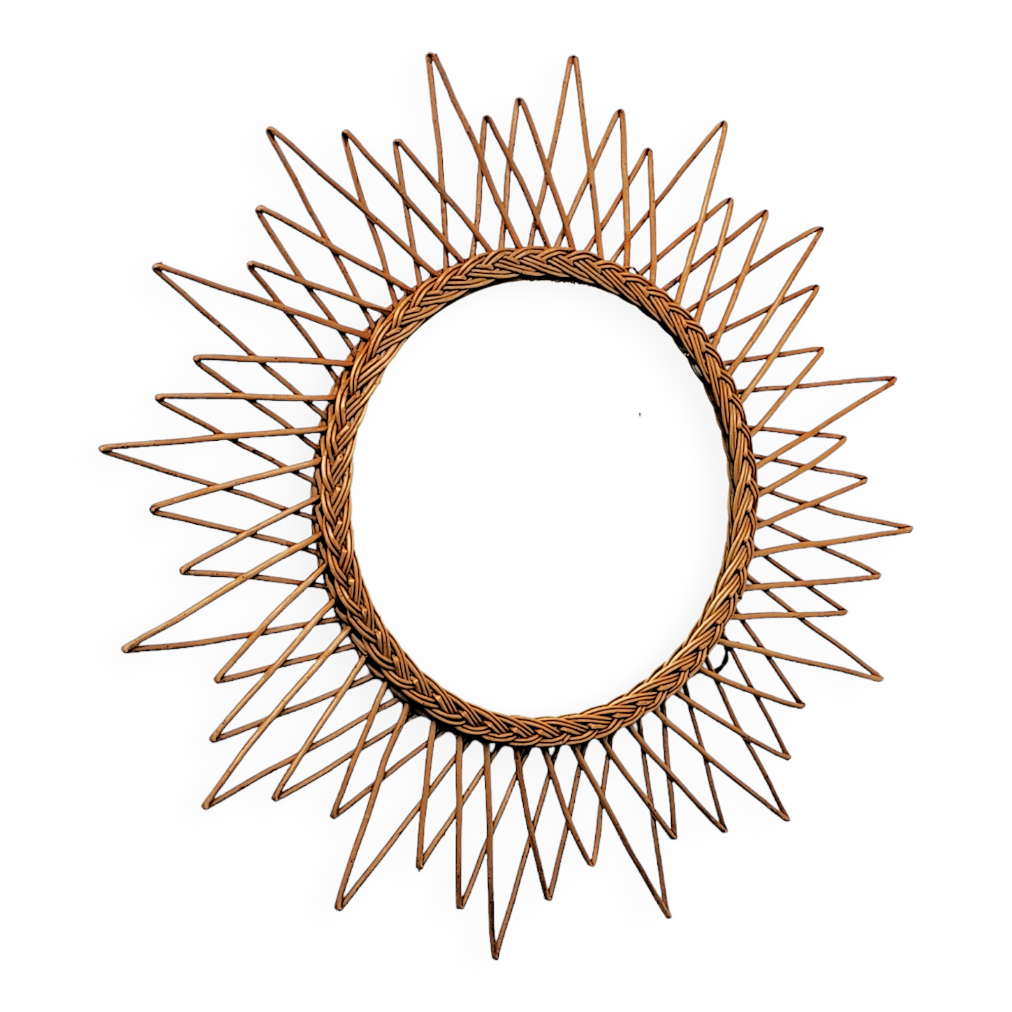 Vintage rattan sun mirror 65 cm