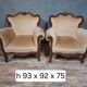 Pair of sculpted walnut armchairs – Louis XV style – 20th century