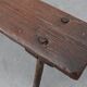 French Primitive Wooden Bench with Splayed Legs, 19th Century