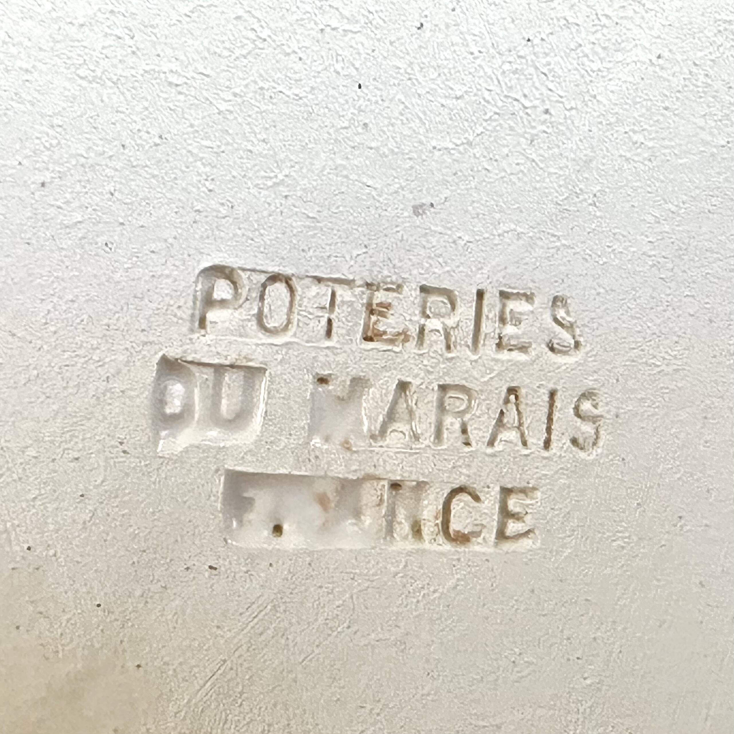 Set of 6 cups and sugar bowl Poteries du Marais