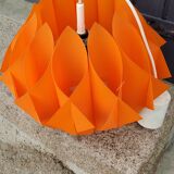 Suspension lamp by Lars Schioler butterfly model Hoyrup Light plastic editor orange 1968