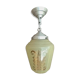 Oblong pendant lamp in decorated glass, vintage