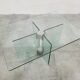 Table basse en verre vintage attribuée à Peter Ghyczy, années 1970