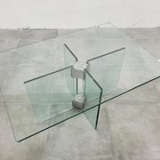 Table basse en verre vintage attribuée à Peter Ghyczy, années 1970