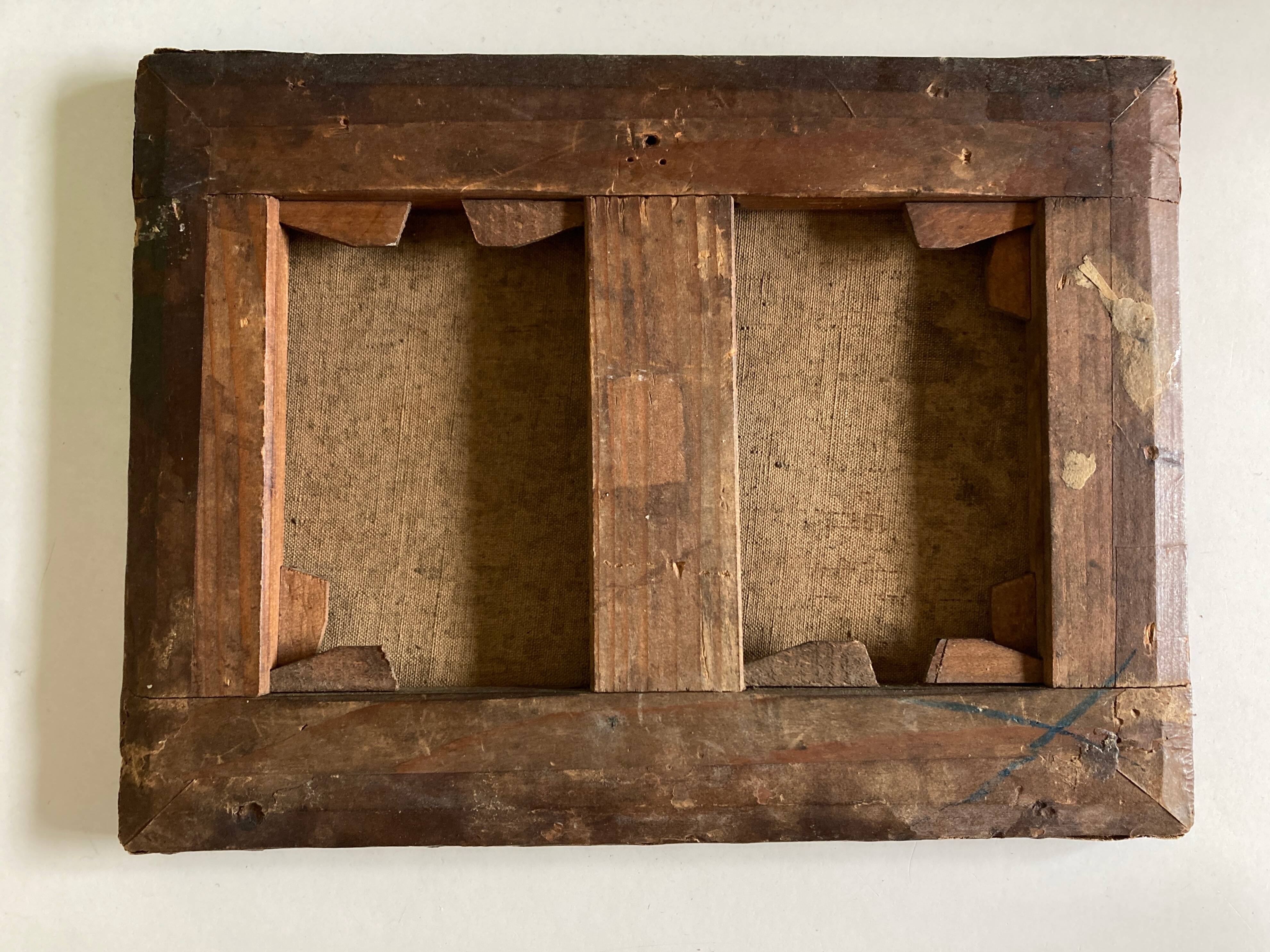 Portrait on the farm goats in the meadow 19th oil on canvas