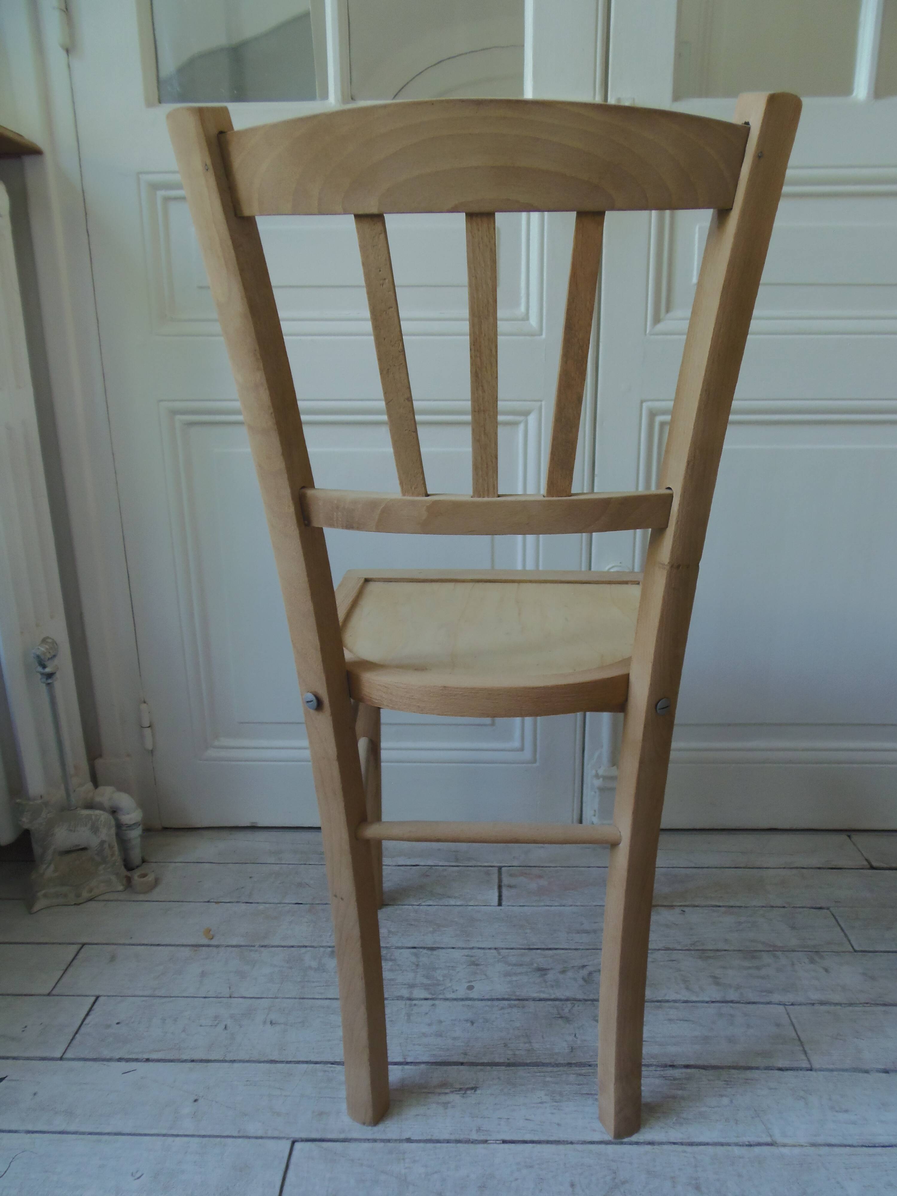 4 vintage bistro chairs in waxed beech.