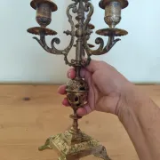 four-light candelabrum in chiselled brass from the 19th century
