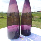 Purple glass vase duo