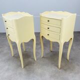 Pair of bedside tables Louis XV style white