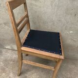 Vintage wooden and navy chair