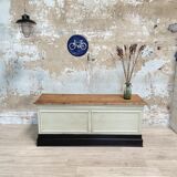 Bank counter furniture in patinated wood, circa 1900