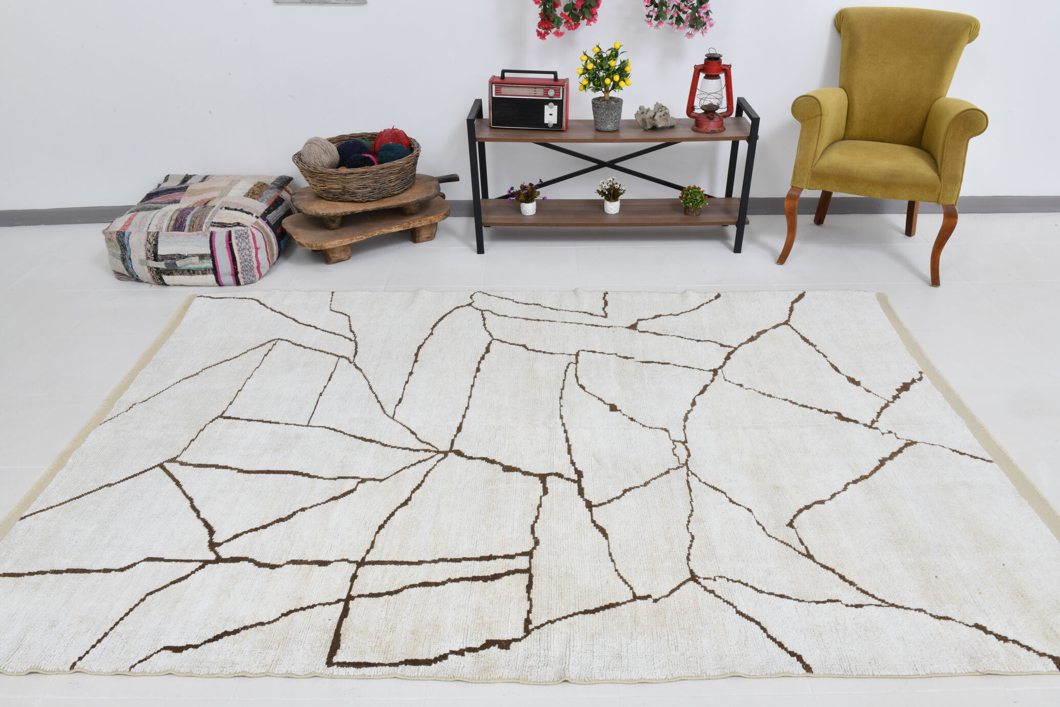 6x9 scandinavian beige hemp rug 192x275cm