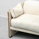 Vintage 2-seater sofa in beige and brown fabric, 1970s modernist