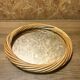 Old vintage rattan round mirror, 70s, pop decoration