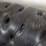 Black Chesterfield sofa for 4 people