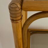 Bamboo and smoked glass shelf