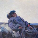 Painting HSP Samouchine (kyiv church) "The Mongol" St Petersburg 1966 Russian