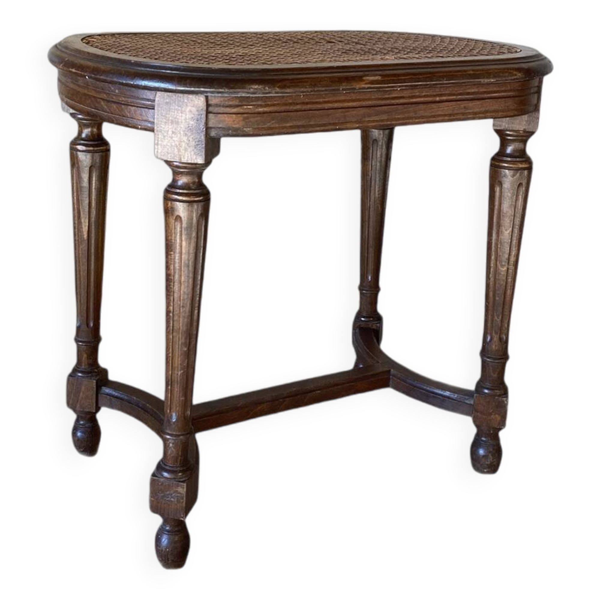 Louis XVI style caned piano stool