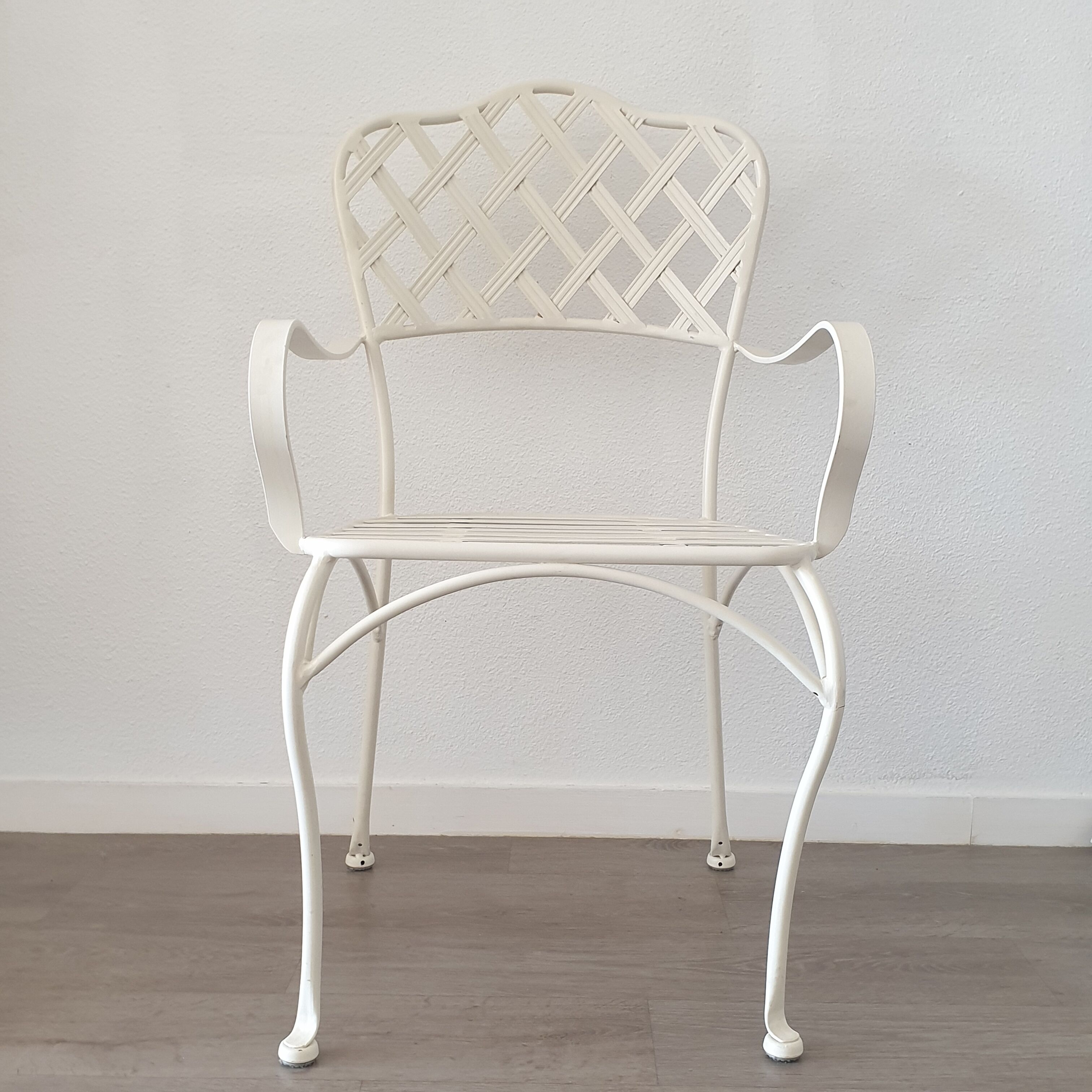 Chair armchair metal wrought iron white