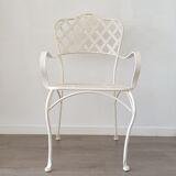 Chair armchair metal wrought iron white