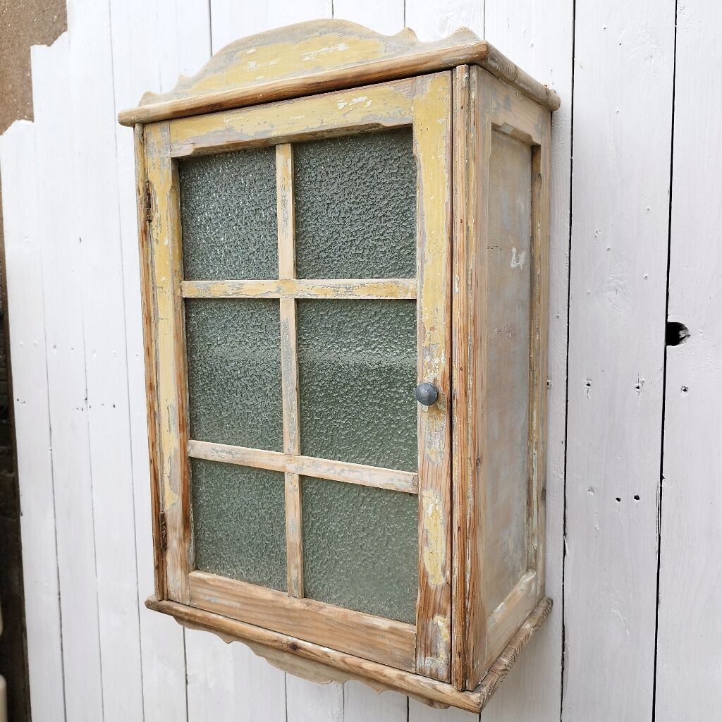 Meuble mural  armoire vitré en bois  50’s