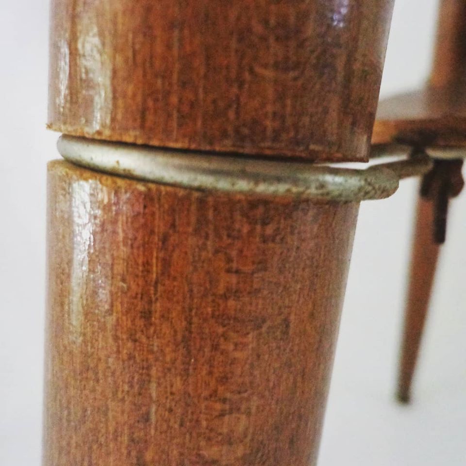 Vintage coffee table with a Japanese motif on the tabletop, 1950