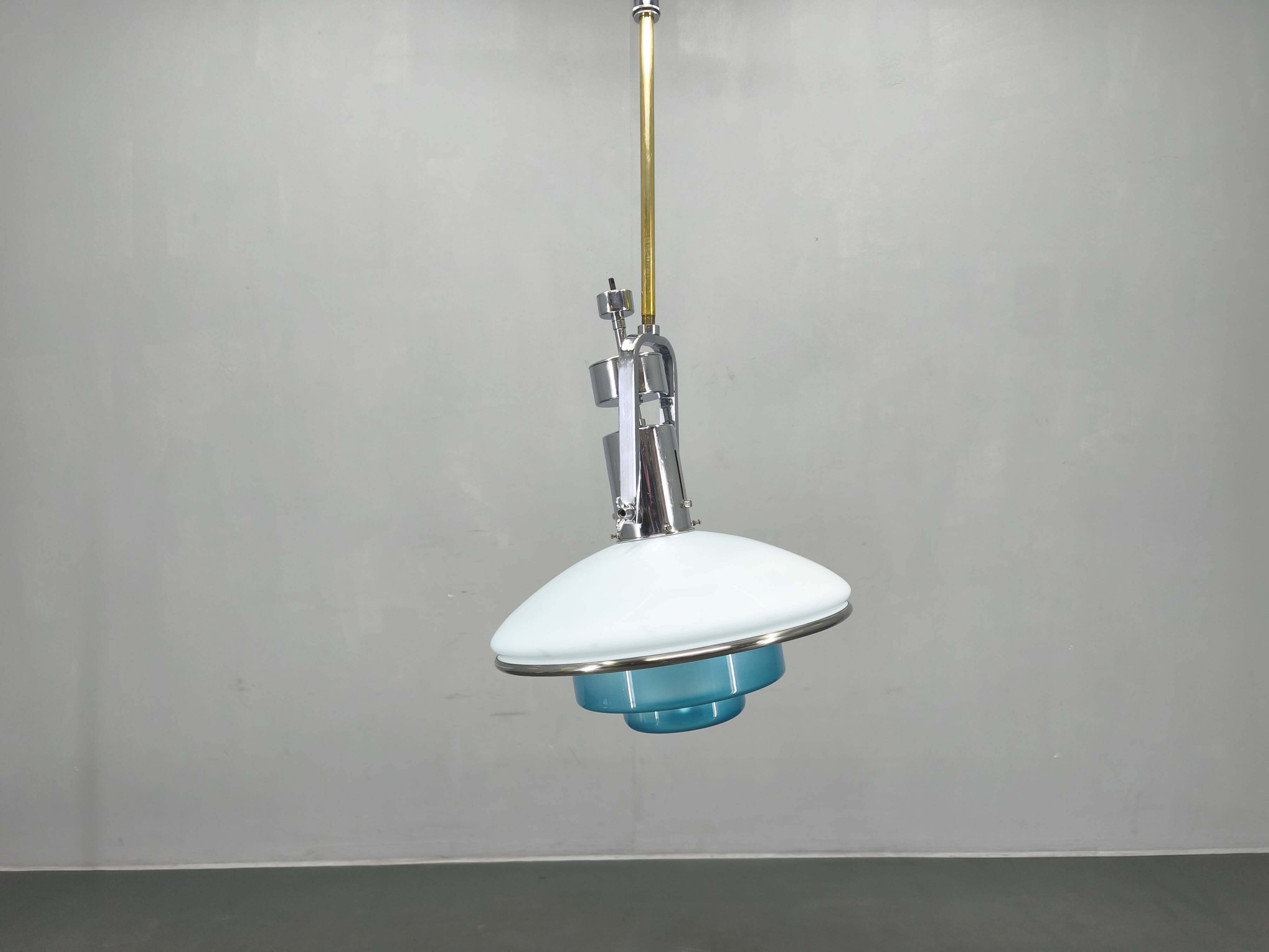 Rare Bauhaus Adjustable Ceiling Light by Otto Mueller, 1930s