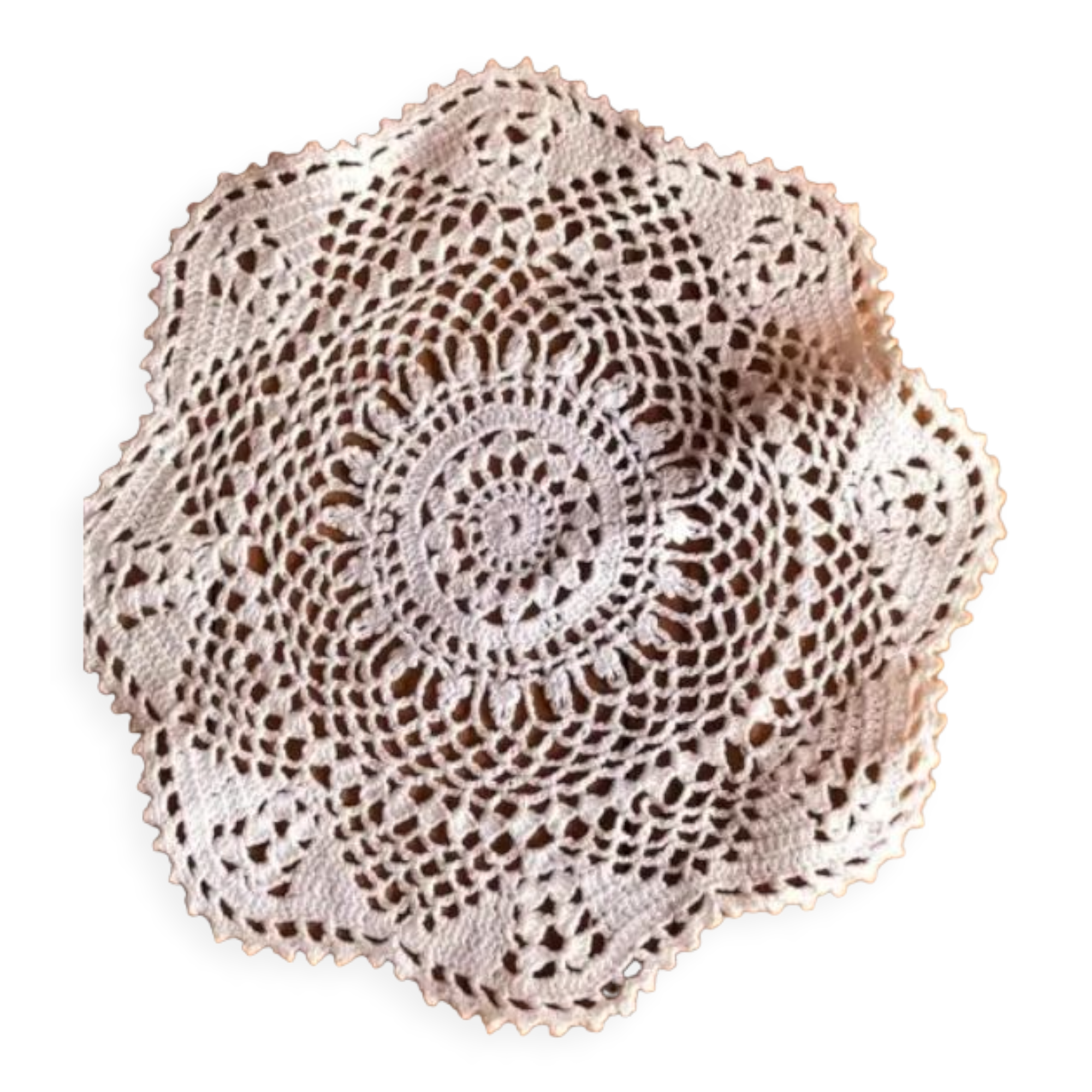 Hand-crocheted cotton placemat