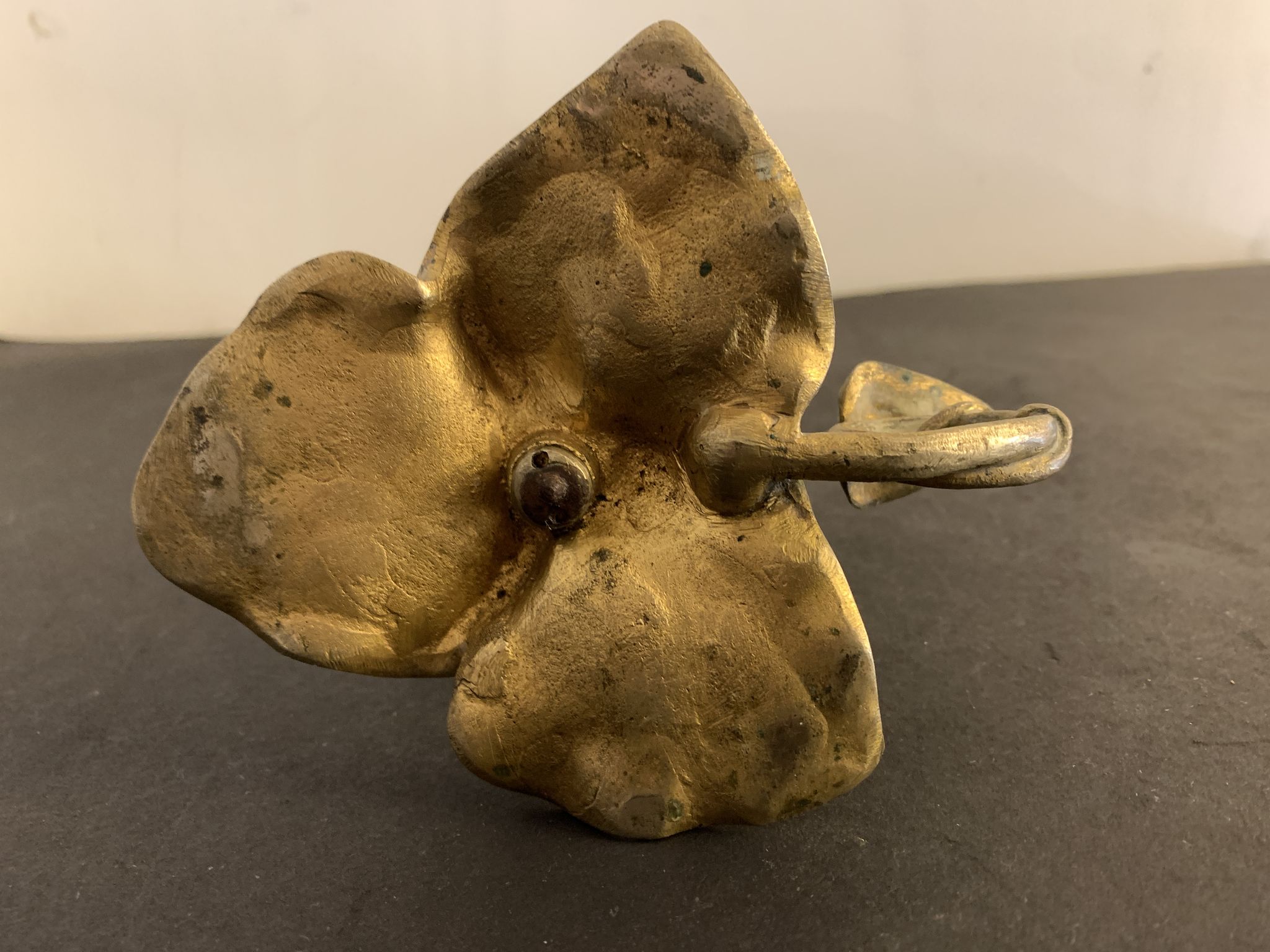 Art Nouveau bronze hand candle holder or cellar rat, 1900