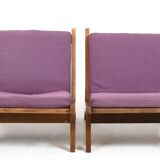 Pair of GE-375 Easychairs in Oak by Hans J. Wegner
