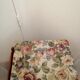 Wooden and fabric footrest with 2 drawers and book rack