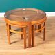 Retro Teak 1960s Nathan Trinity Nest Of Tables Teak & Glass Four Tables
