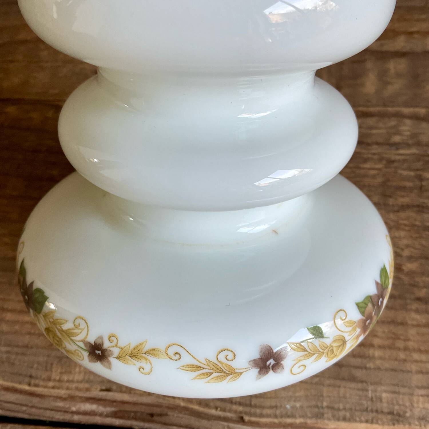 White opaline glass vase