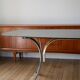 Coffee table in smoked glass and chrome legs, Design, 1970