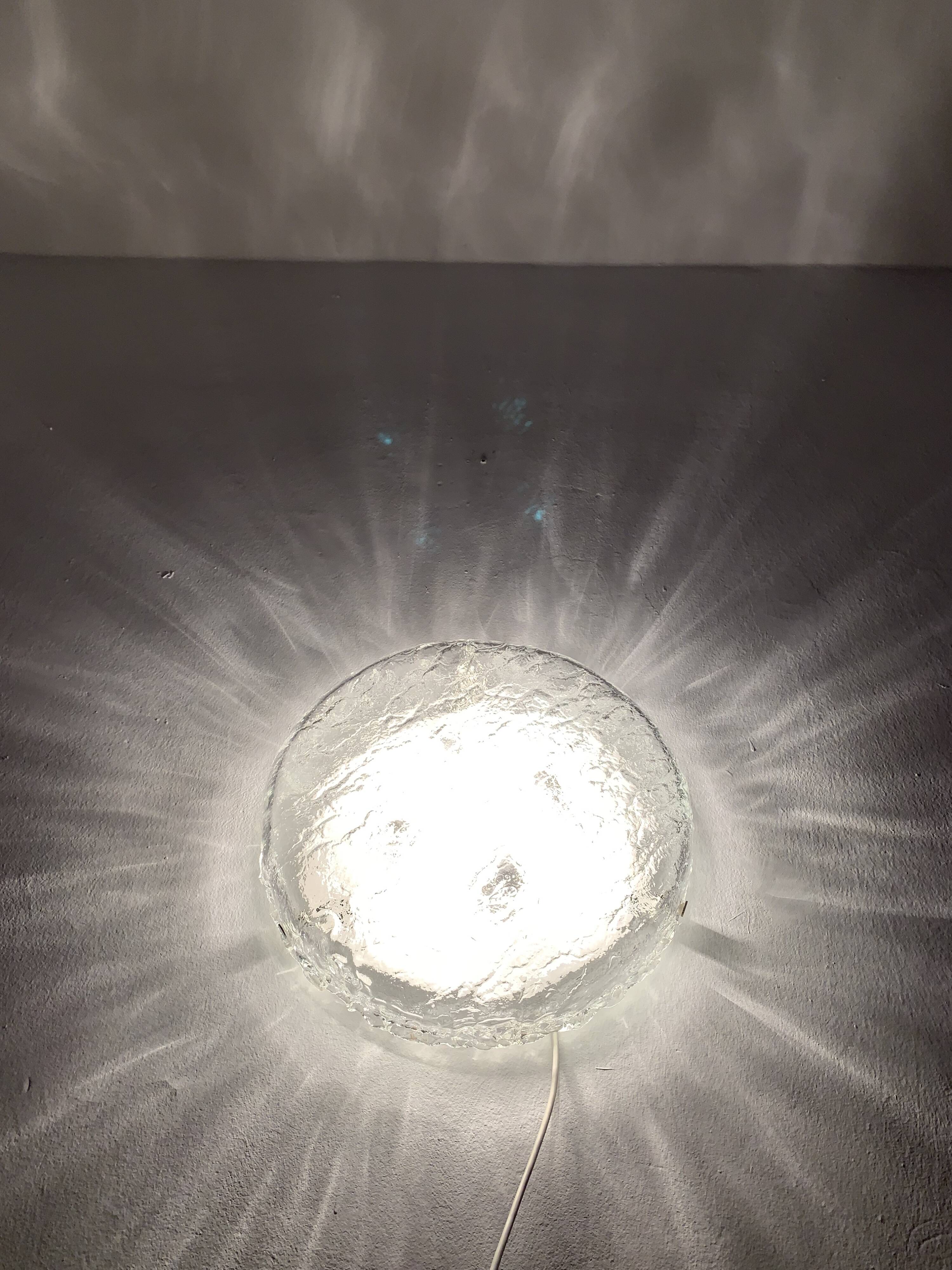 Plafonnier en verre glacé par Kaiser Leuchten