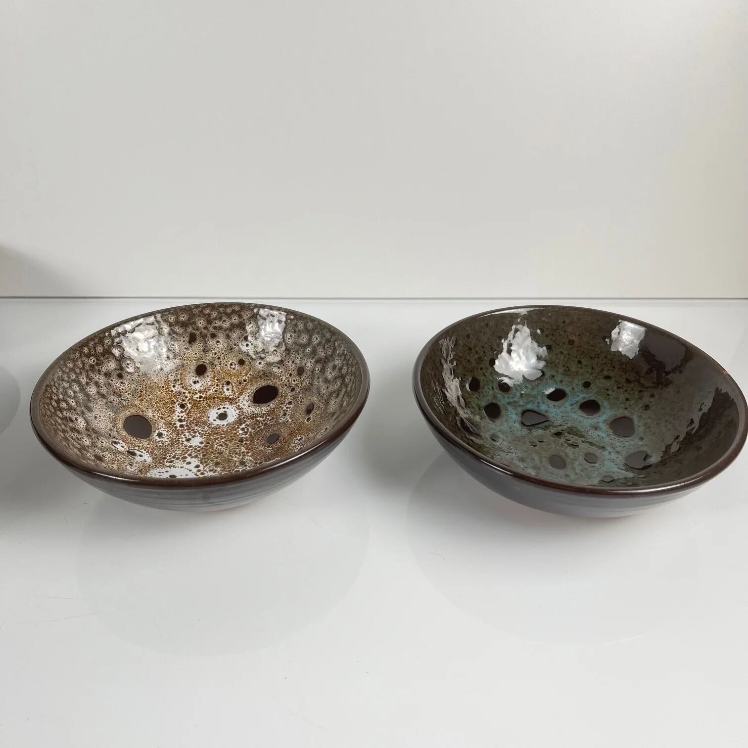 Lot de 6 bols en céramique émaillée effet réactif style japandi