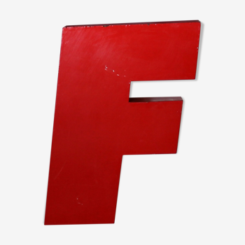 Teaches letter F vintage red metal