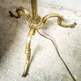 Tripod floor lamp in gilded bronze