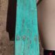 Green patinated farm tree wooden bench