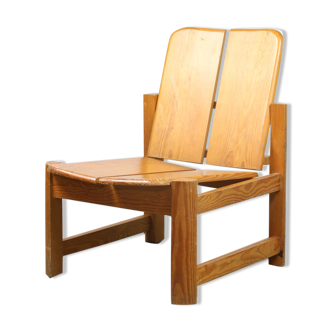 Vintage scandinavian pine lounge chair