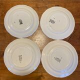 Set of 4 dessert plates from Sarreguemines Digoin