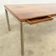 Italian walnut and chrome dining table with 4 drawers