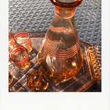 Service à liqueur Art Deco rose