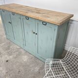 Enfilade en bois années 1950 patine bleutée