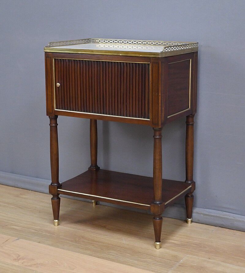 Mahogany curtain coffee table, Louis XVI style – mid-19th century