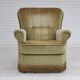 Danish velour armchair, original condition, beech wood, 80s