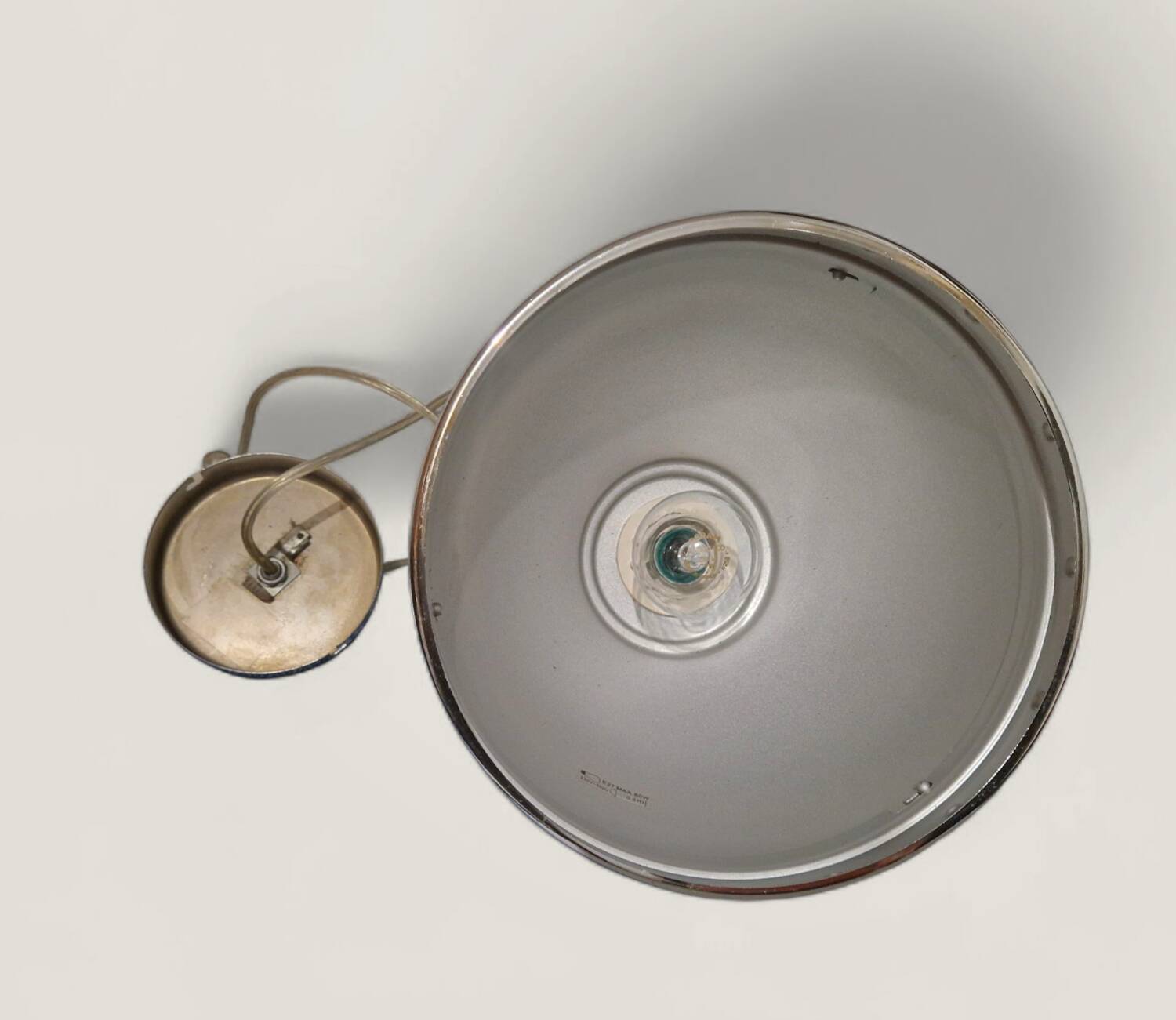 Vintage industrial pendant light - Polished chrome metal