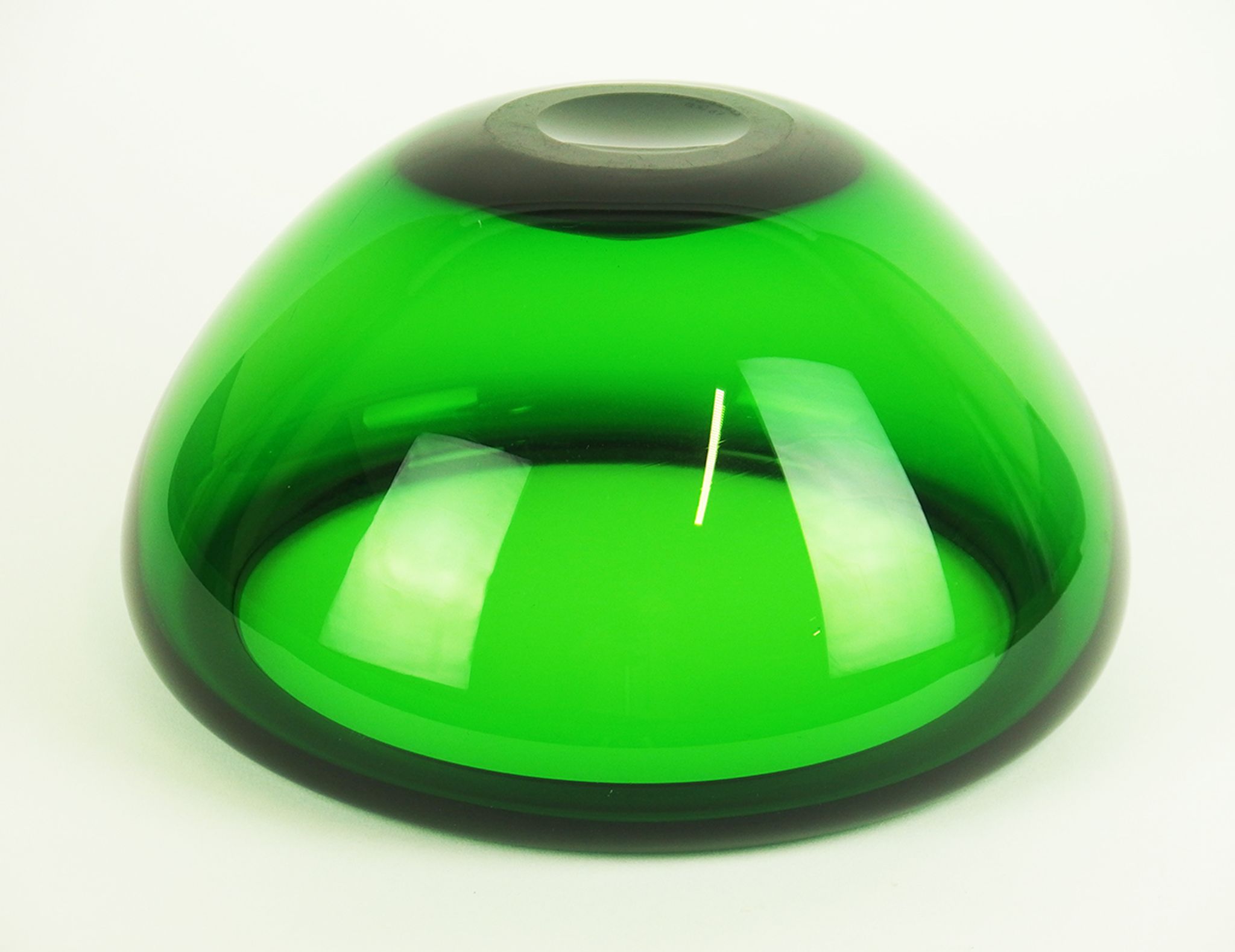 Green glass cut by Holmegaard