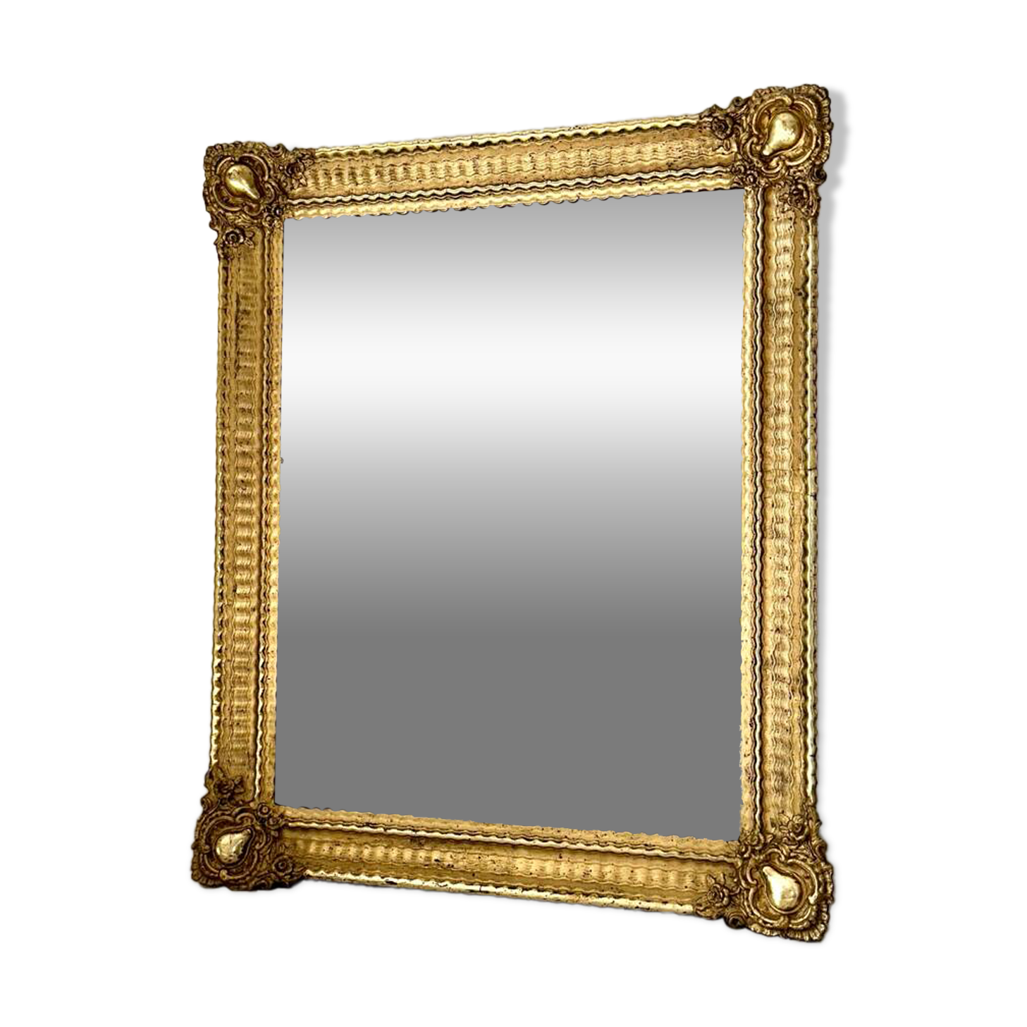 Mirror from the Restoration period, antique gilded, 19th century.
